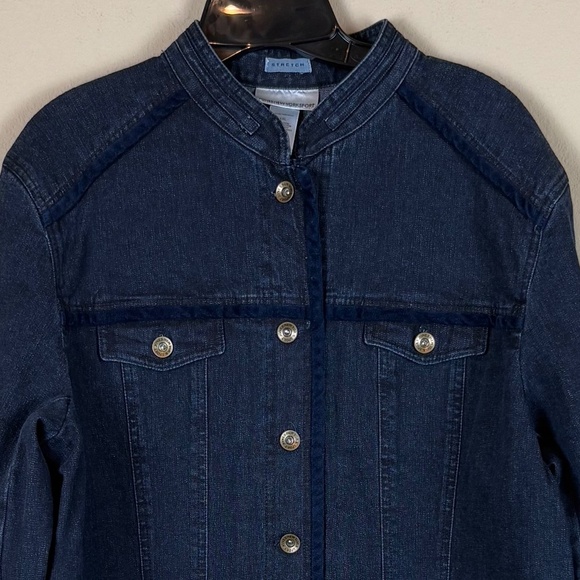 Jones New York Sport Cotton Blend Dark Denim Long Sleeve Jacket; Size XXL - Picture 2 of 12